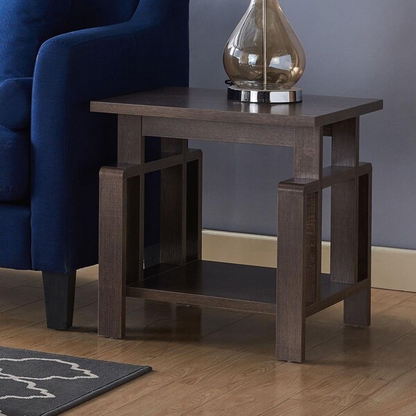 Kd Aparador 22 x 22 x 19.75 in. Contemporary Shelf End Table Brown KD3185799 - main